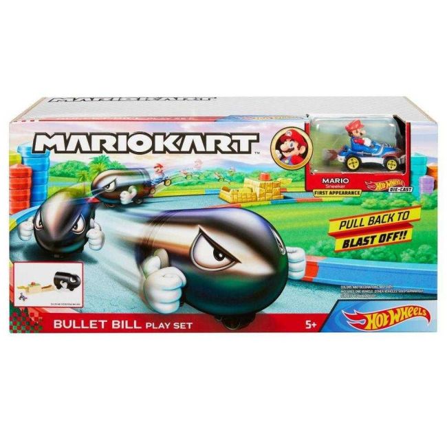 Hot Wheels Mario Kart Lançador Bullet Bill e Mini Veículo Mattel
