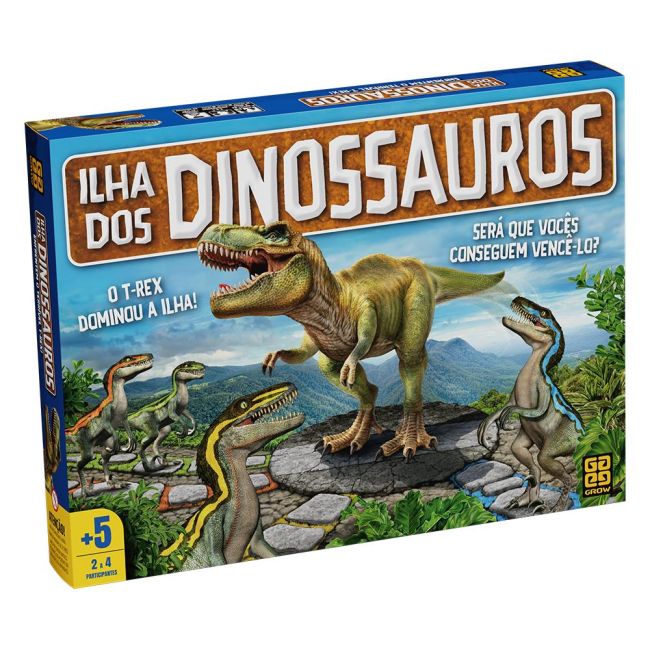 Ilha dos Dinossauros T-Rex Jogo Tabuleiro Grow