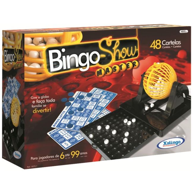 Jogo Bingo Show Master 48 Cartelas Dispenser Gaveta Xalingo