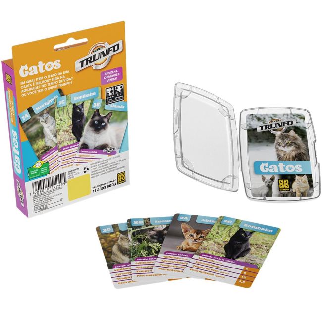 Jogo de Cartas Super Trunfo Gatos Grow