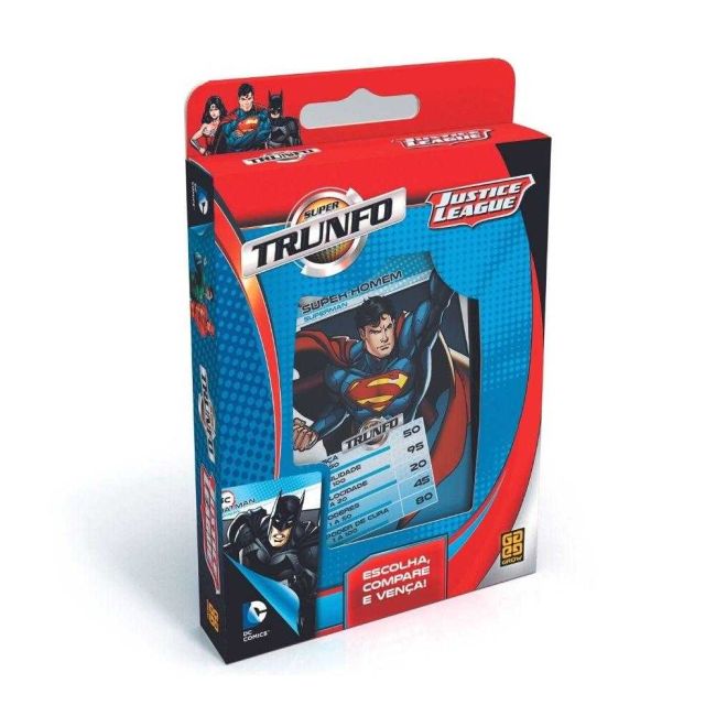 Jogo de Cartas Super Trunfo Liga da Justiça Dc Grow