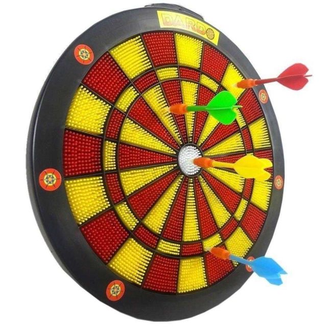 Jogo de Dardos Grandes Infantil com 4 Dardos sem Ponta Braskit