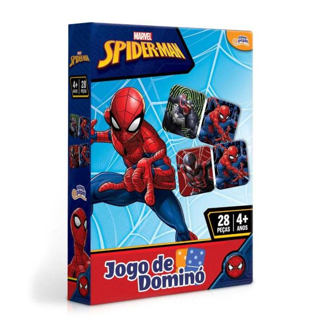 Jogo de Dominó Homem Aranha Marvel 28 Peças Brinquedo Educativo Toyster