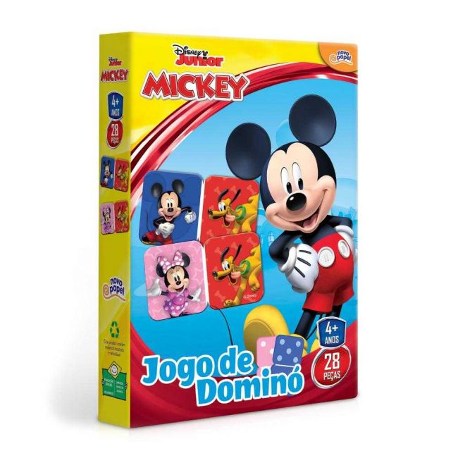 Jogo de Dominó Mickey Disney Junior 28 Peças Brinquedo Educativo Toyster