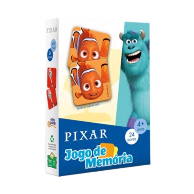 Jogo de Memória 24 Pares Pixar Disney Novo Papel