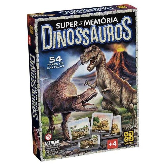Jogo de Memória Dinossauros Super Memória 54 Pares Grow
