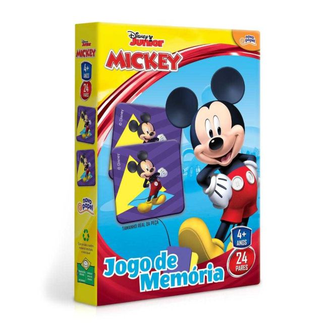 Jogo de Memória Mickey Disney Junior 24 Pares Brinquedo Educativo Toyster