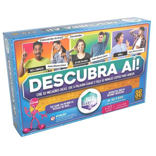 Jogo de Mímica Descubra Aí + de 1800 Palavras Grow