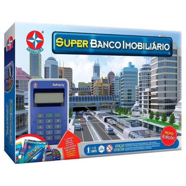 Jogo de Tabuleiro Super Banco Imobiliário Máquina De Cartão Estrela