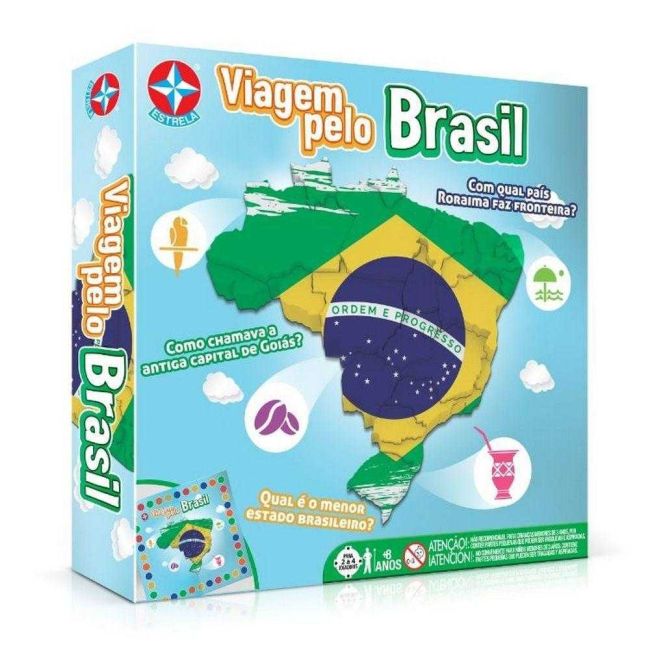 Jogo de Tabuleiro Viagem pelo Brasil Estrela