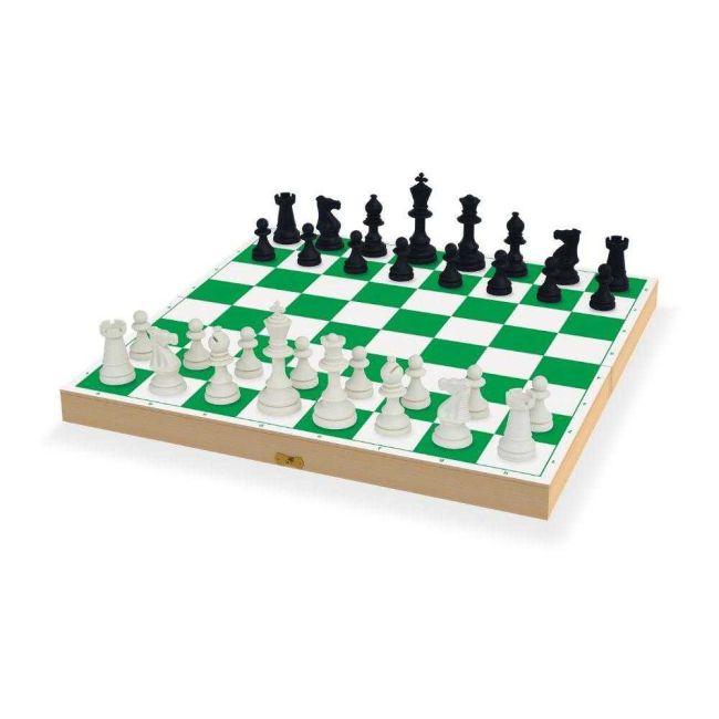 Jogo de Xadrez Oficial Tabuleiro de Madeira Dobrável Junges