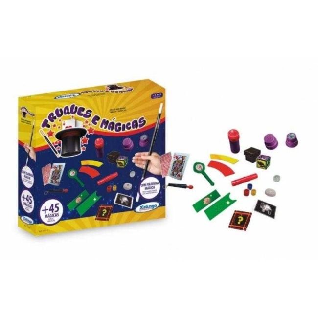 Jogo Kit de Truques e Mágicas 45 com Varinha Mágica Xalingo