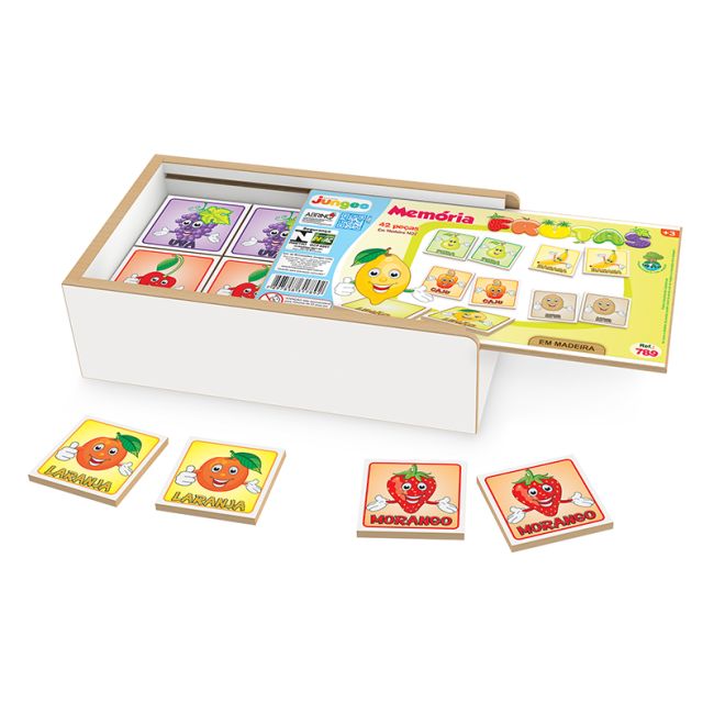 Jogo Memória Frutas Estojo Brinquedo Educativo Infantil Junges