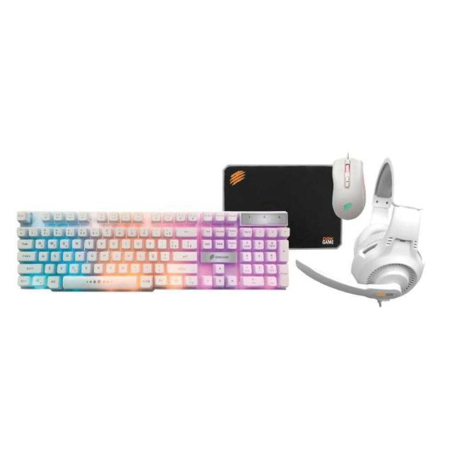 Kit Combo Thunder Teclado Headset Mousepad Mouse Branco Oex Game
