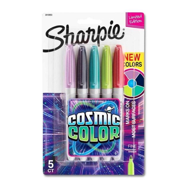 Kit 5 Caneta Marcador Permanente Fine Cosmic Color Sharpie