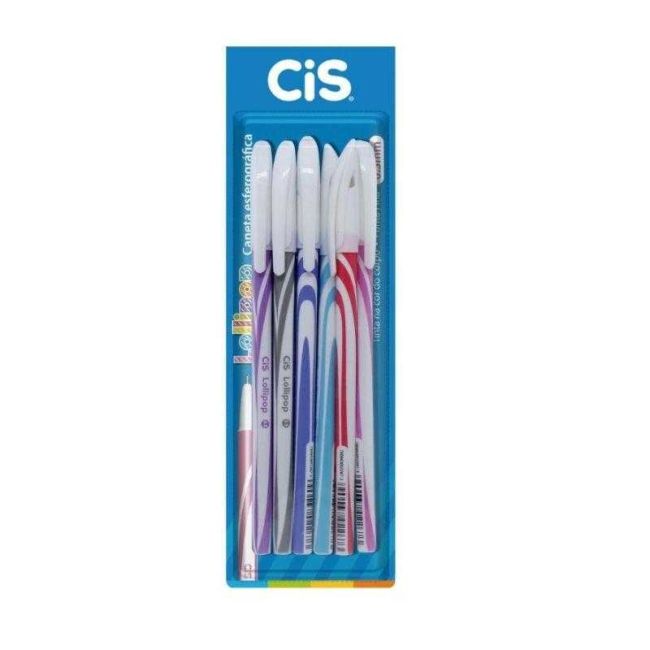 Kit 6 Canetas Esferográfica Lollipop 0.5mm Cor Sortida Cis
