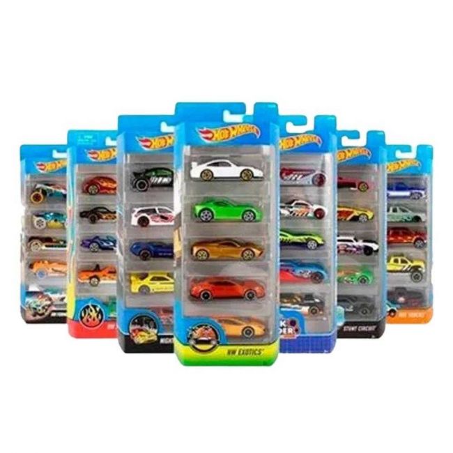 Kit com 5 Carrinhos Hot Wheels Não Repetidos Sortidos Mattel