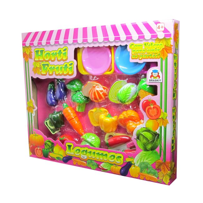Kit de Legumes Conjunto Horti Fruti Brinquedo Cozinha Braskit