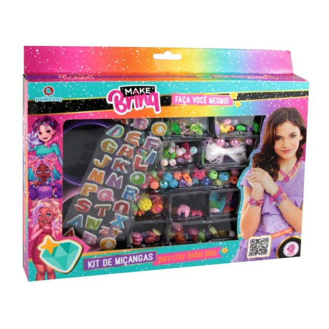 Kit de Miçangas Lindas Jóias Faça Você Mesmo Polibrinq