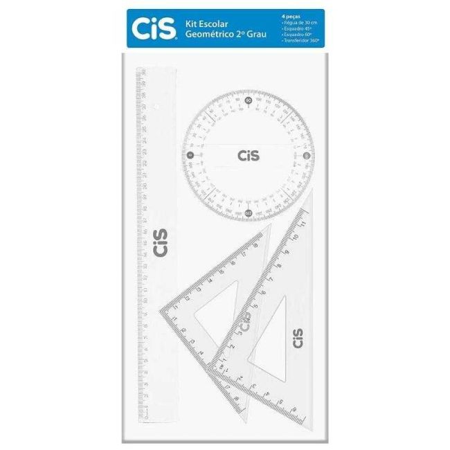 Kit Escolar para Desenho Geométrico Escolar 2 Grau Cis