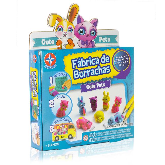 Kit Fábrica de Borrachas Cute Pets Brinquedo Estrela