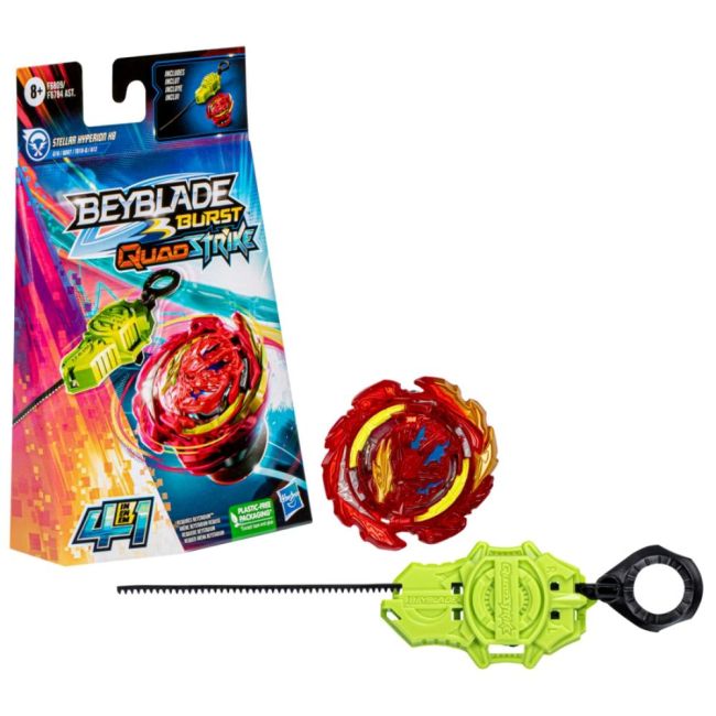Lançador e Pião Beyblade Burst QuadStrike Stellar Hyperion H8 Hasbro
