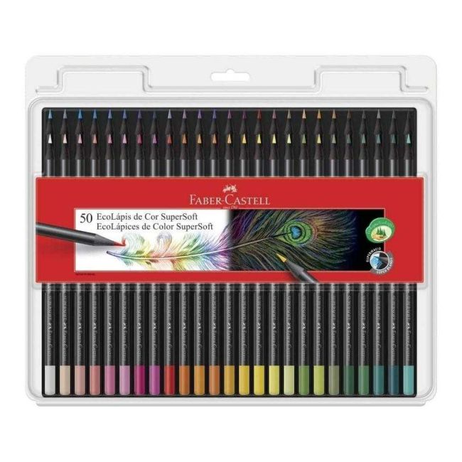 Lápis de Cor EcoLápis Super Soft 50 Cores Redondo Faber-Castell