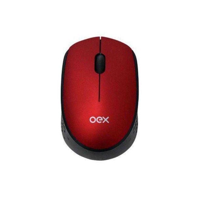Mouse Cosy sem Fio com Sensor Óptico Wireless Usb Vermelho Oex