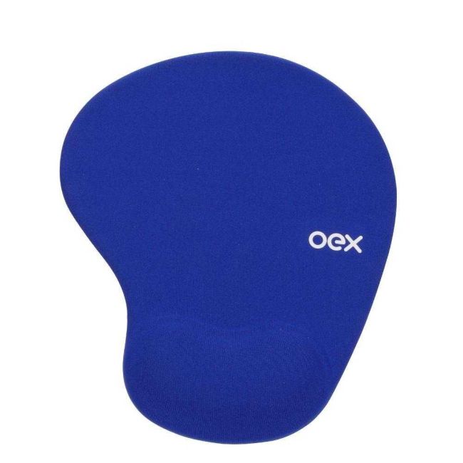 Mouse Pad Confort de Tecido Apoio para Pulso Gel Azul Oex