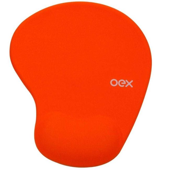Mouse Pad Confort de Tecido Apoio para Pulso Gel Laranja Oex