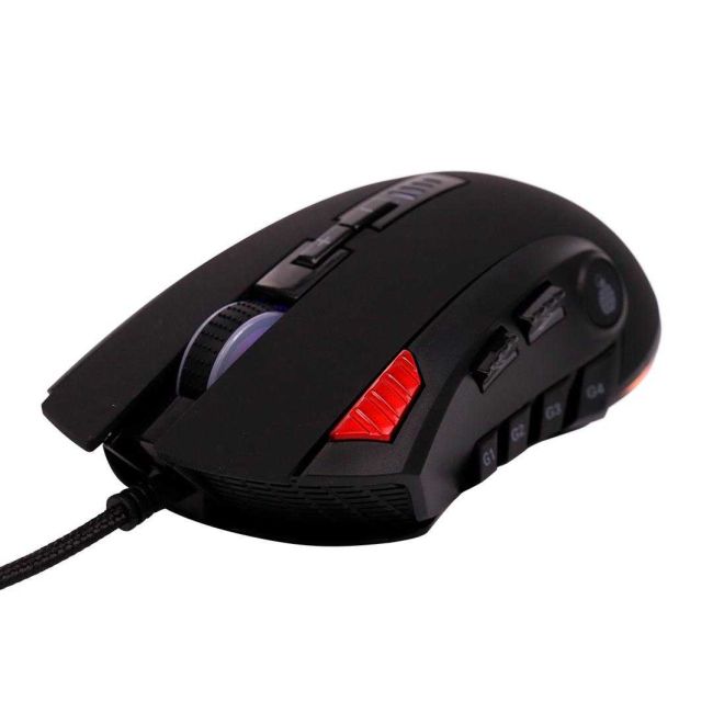 Mouse Strike Gamer 12 Botões Led Rgb 10000 Dpi Cabo Trançado USB Oex Game