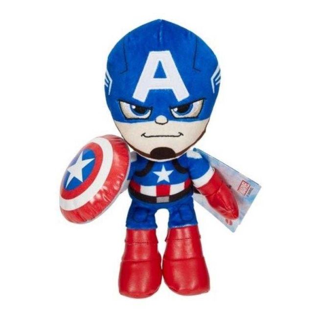 Pelúcia Premium Capitão América 20 Cm Marvel Mattel