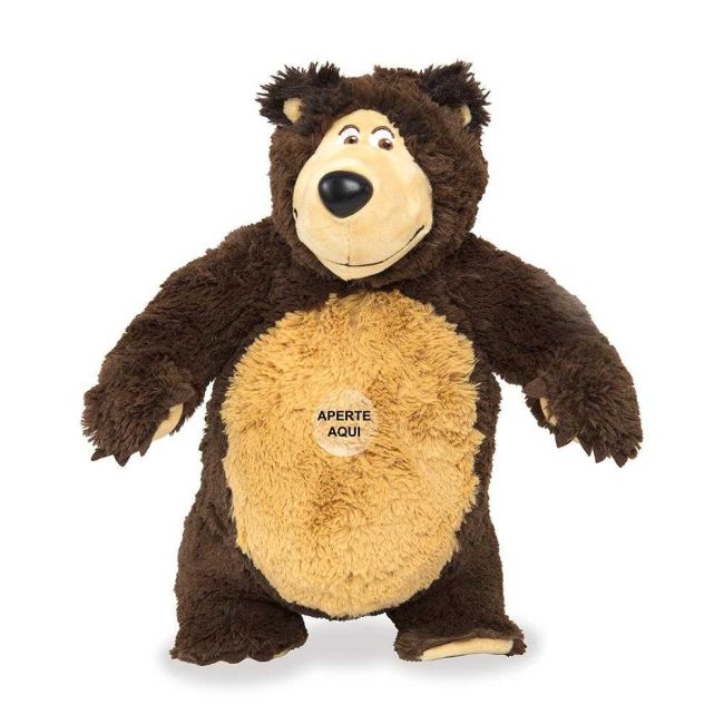 Pelúcia Urso 35cm com Som Masha e o Urso Estrela