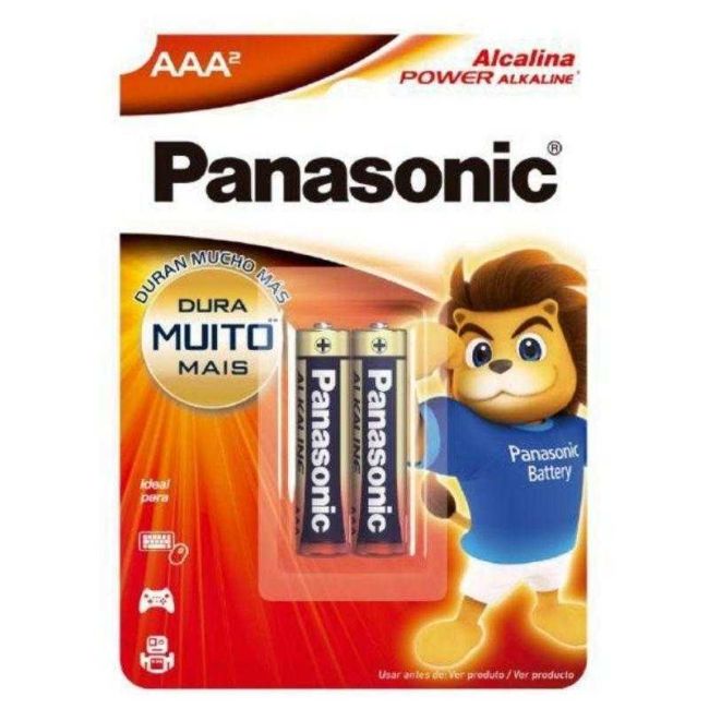 Pilha Palito AAA Power Alcalina Cartela 2 Unidades Panasonic