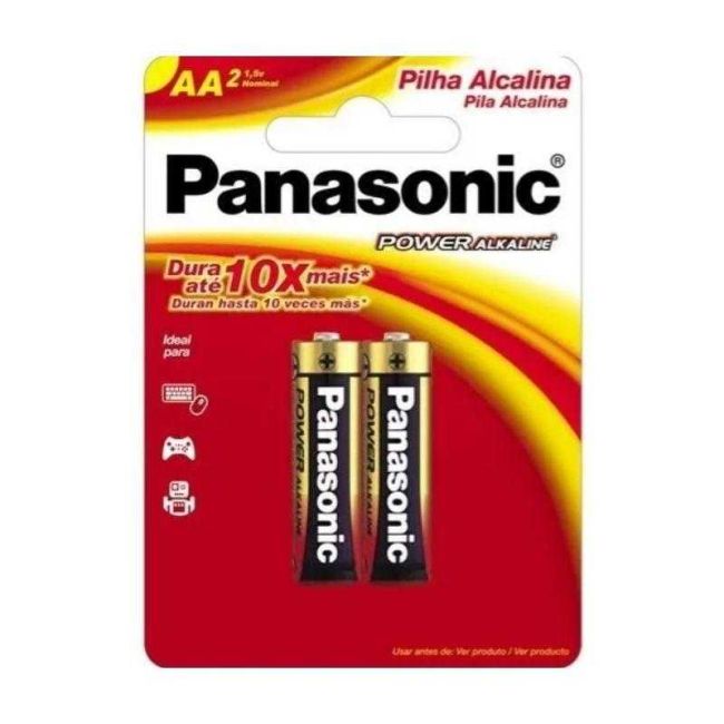 Pilha Pequena AA Power Alcalina Cartela 2 Unidades Panasonic