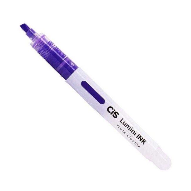 Pincel Marca Texto Lumini Ink Tinta Líquida Roxa Neon Cis