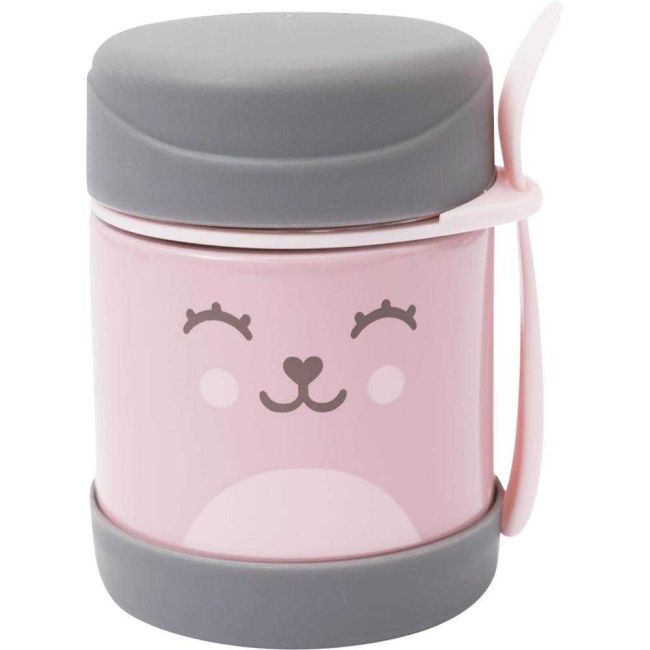 Pote Térmico Infantil Gumy com Tampa e Colher Rosa Buba