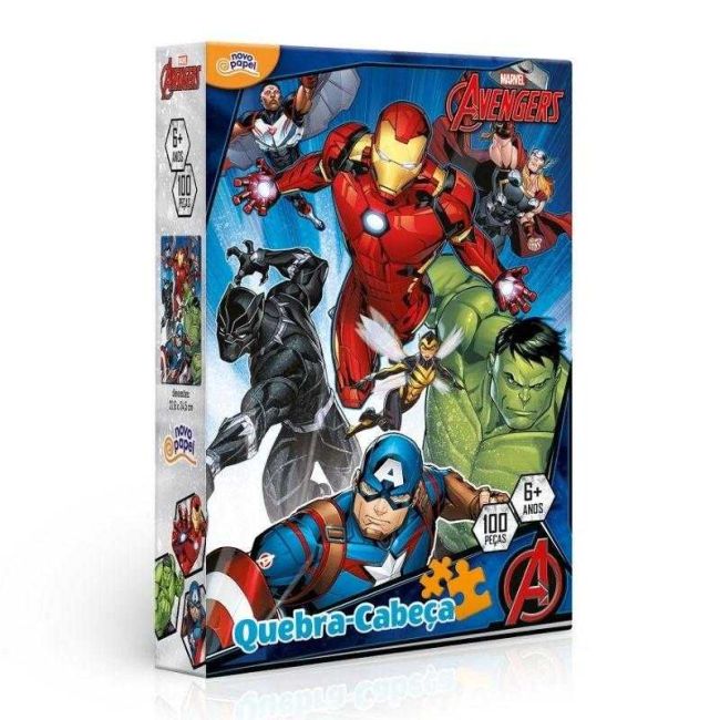 Quebra Cabeça 100 Peças Vingadores Marvel Novo Papel