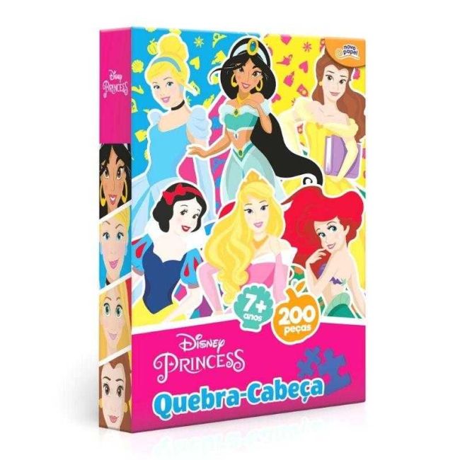 Quebra Cabeça 200 Peças Princesas Disney Novo Papel