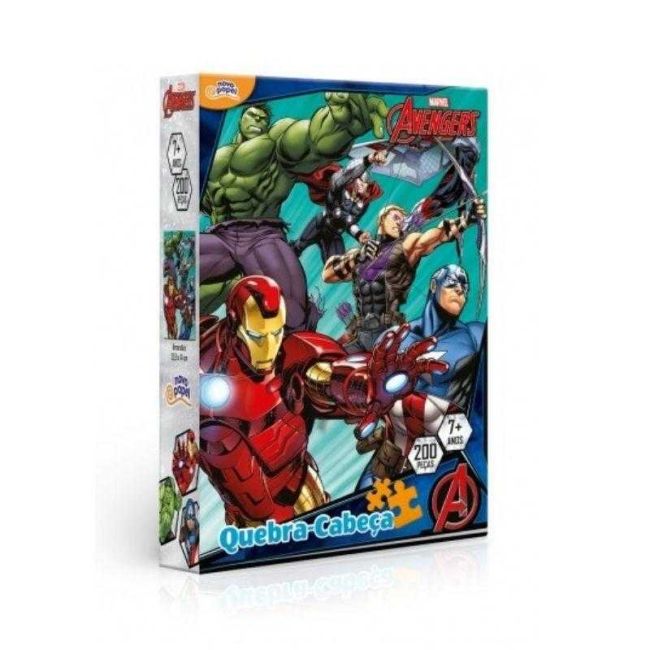 Quebra Cabeça 200 Peças Vingadores Marvel Novo Papel