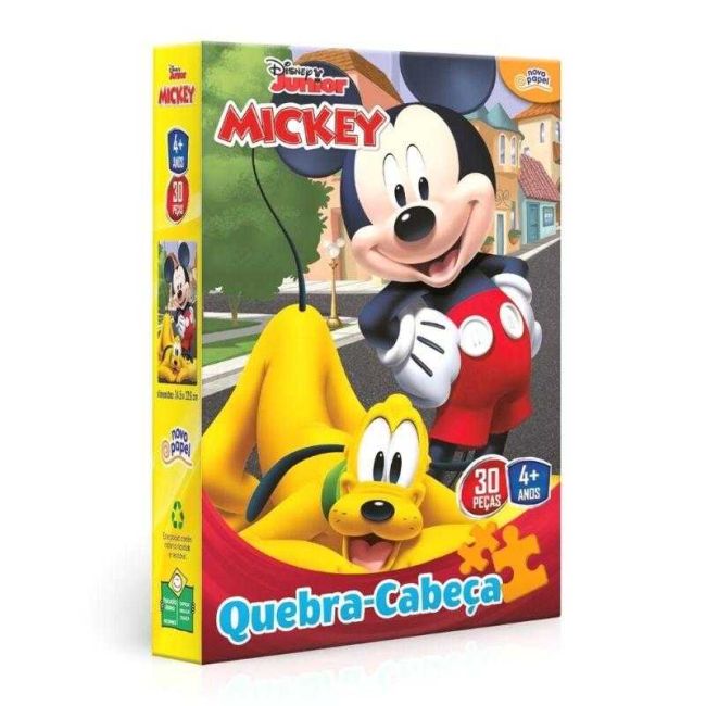 Quebra Cabeça 30 Peças Mickey Disney Junior Novo Papel