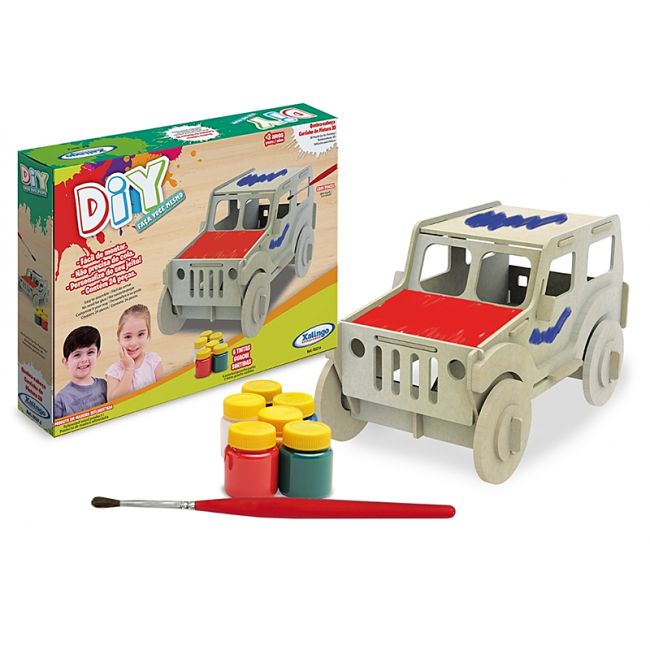 Quebra Cabeça Carrinho Para Pintura 3D Xalingo