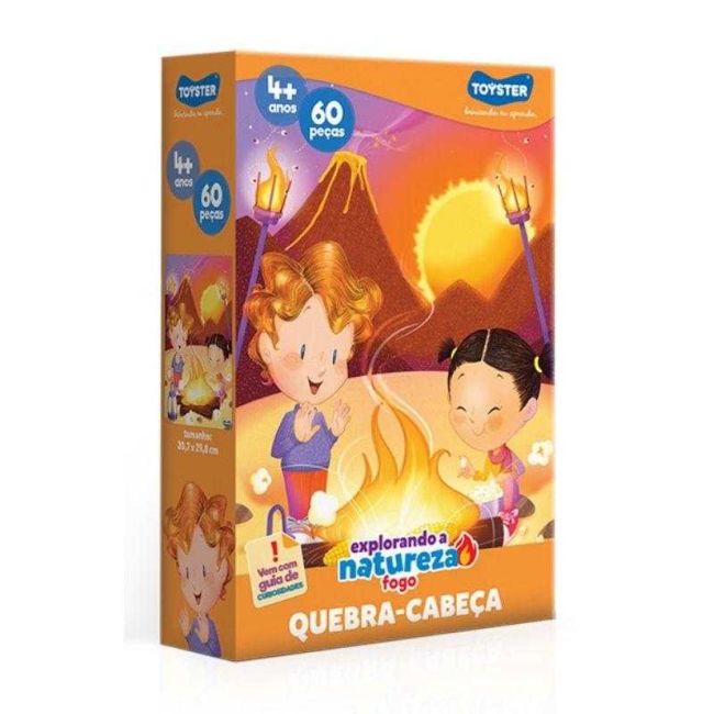 Quebra Cabeça Explorando a Natureza Fogo 60 Peças Toyster