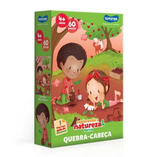 Quebra Cabeça Explorando a Natureza Terra 60 Peças Toyster