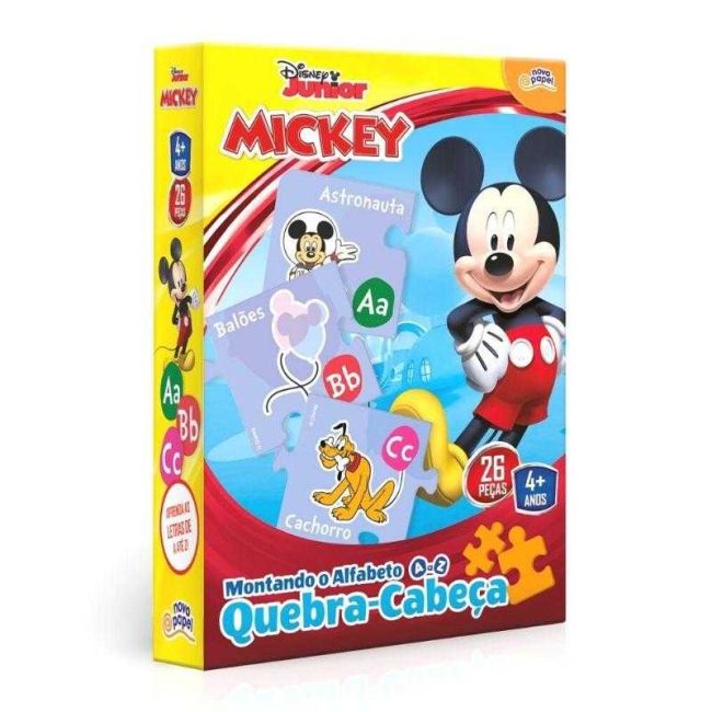 Quebra Cabeça Montando o Alfabeto A a Z Mickey Disney Novo Papel