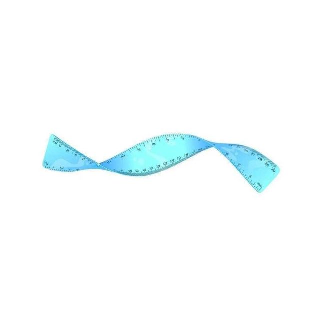 Régua Escolar Flexível 30cm Azul Cis