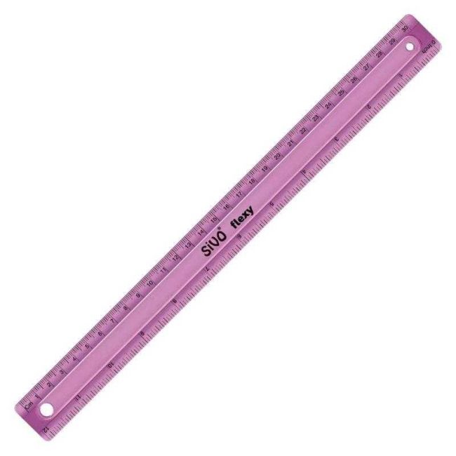 Régua Escolar Flexível 30cm Lilás Sivo