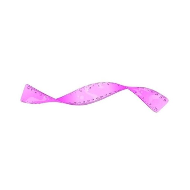 Régua Escolar Flexível 30cm Rosa Cis