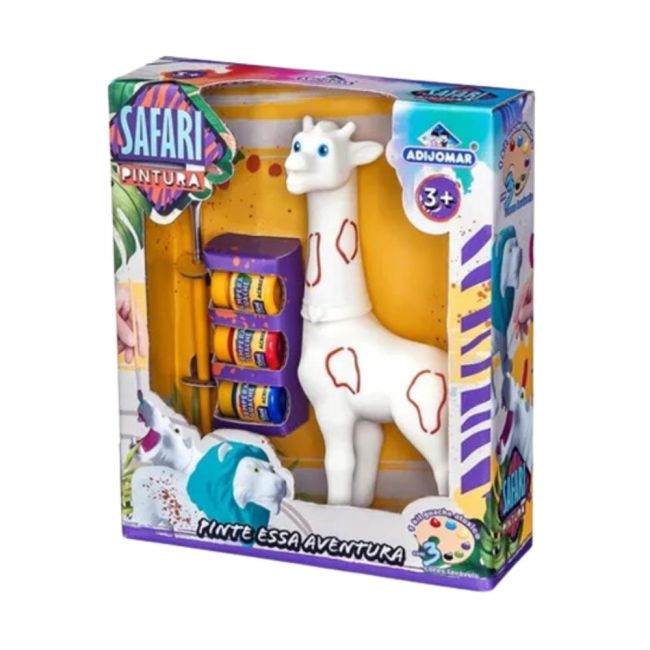 Safari Pintura na Girafa com Kit Guache Adijomar