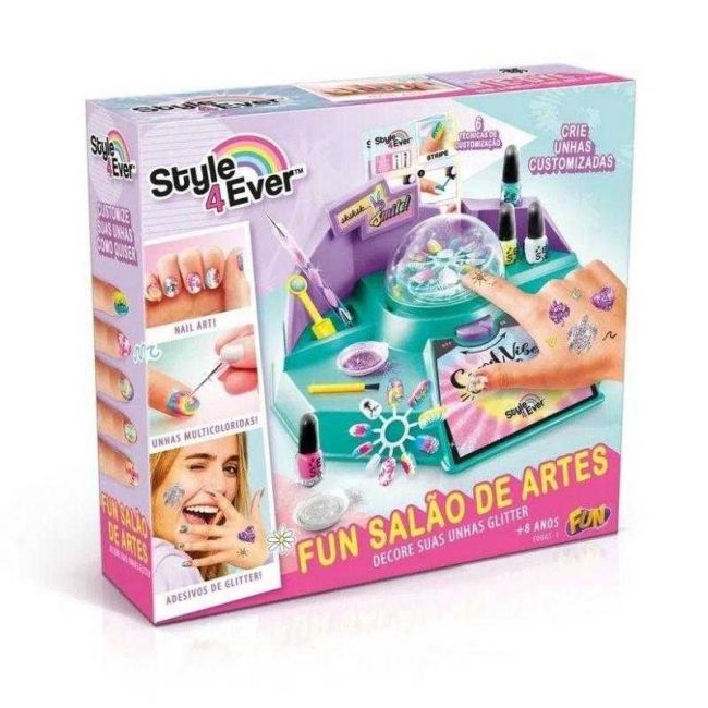 Salão de Artes Style 4 Ever Tie-dye Decore suas Unhas Glitter Fun
